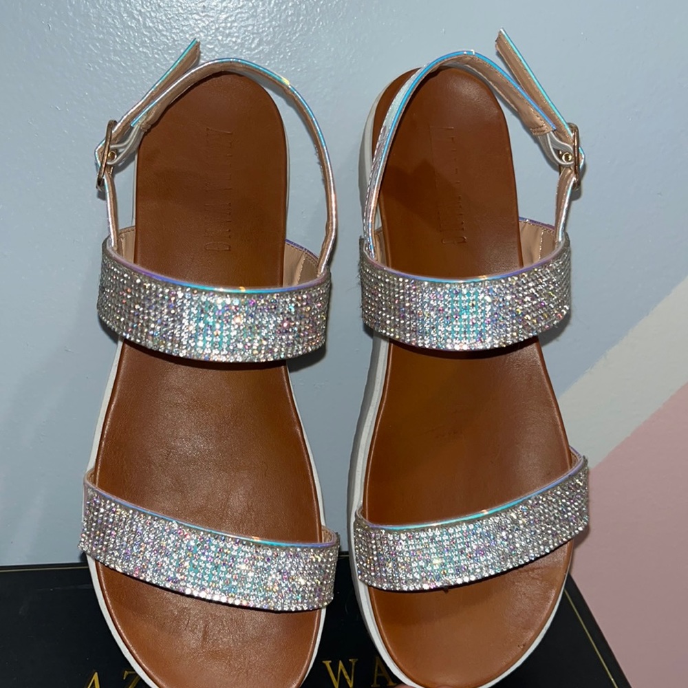 Iridescent Platform Sandals | US Womens 8